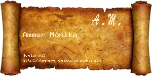 Ammer Mónika névjegykártya